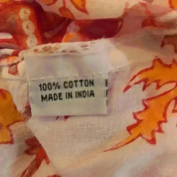 Roberta Roller Rabbit Womens Floral Cotton Tunic Blouse Pink White Size Large - Picture 7 of 8